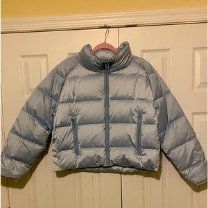 Tory Burch Sport Performance Satin Down Jacket, Size - M, Color - Skyish blue